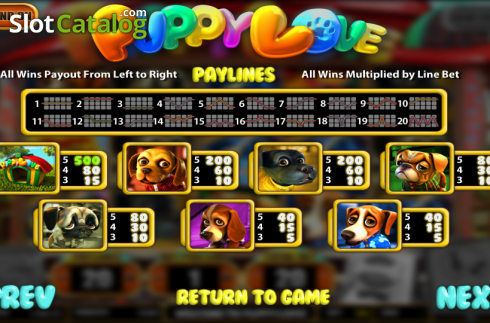 Скрин6. Puppy Love (Betsoft) слот