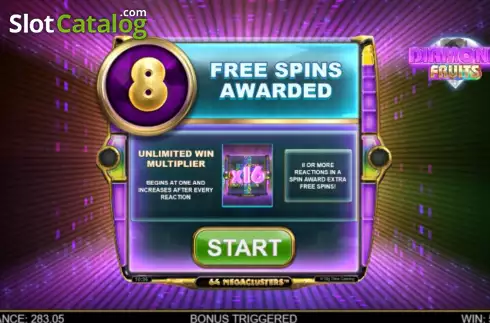 Скрин8. Diamond Fruits (Big Time Gaming) слот