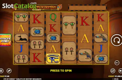 Скрин2. Eye of Horus Tablets of Destiny Megaways слот