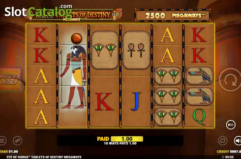 Скрин3. Eye of Horus Tablets of Destiny Megaways слот