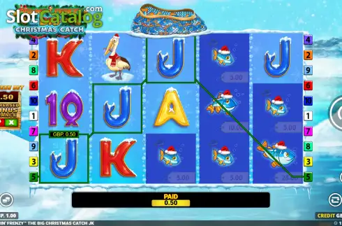 Скрин3. Fishin' Frenzy The Big Christmas Catch слот