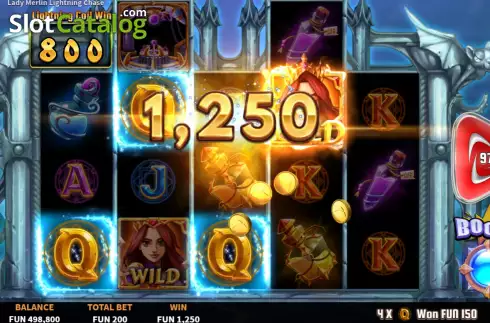 Скрин5. Lady Merlin Lightning Chase слот