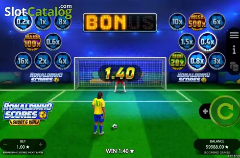 Скрин3. Ronaldinho Scores Shoot & Win слот