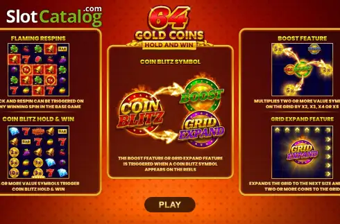 Скрин2. 64 Gold Coins Hold and Win слот