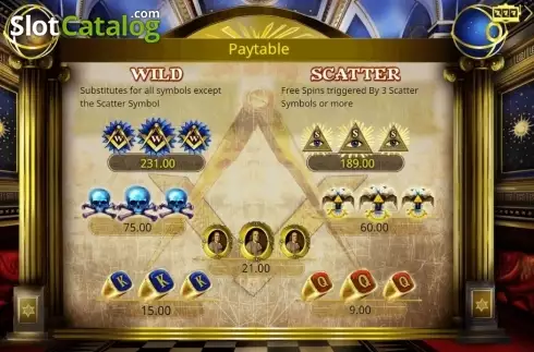 Скрин2. Freemasons' Fortunes слот