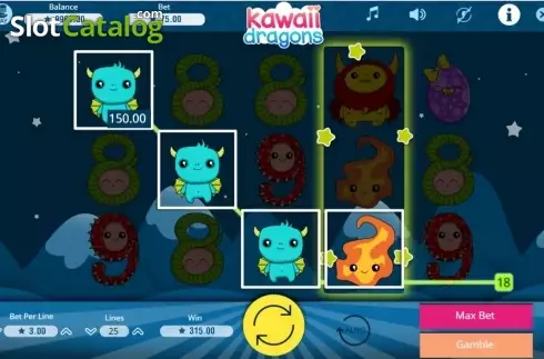 Скрин5. Kawaii Dragons слот