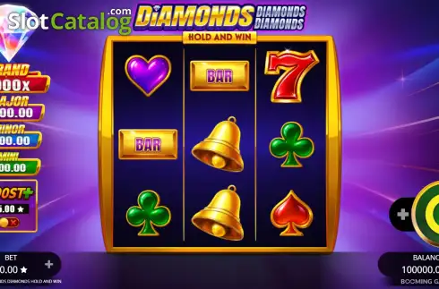 Скрин2. Diamonds Diamonds Diamonds Hold and Win слот