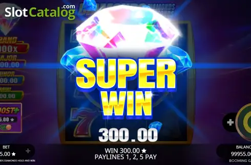 Скрин3. Diamonds Diamonds Diamonds Hold and Win слот