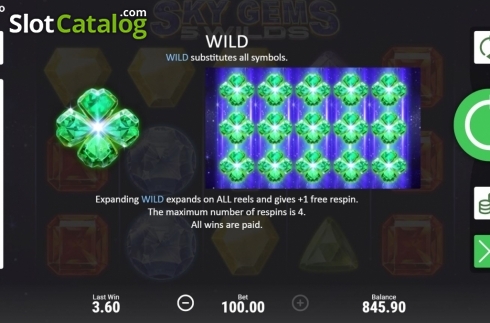 Скрин9. Sky Gems: 5 Wilds слот