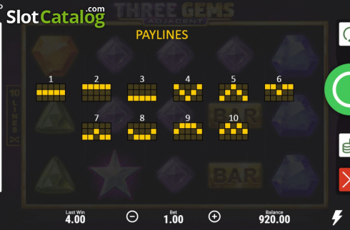Скрин9. Three Gems слот