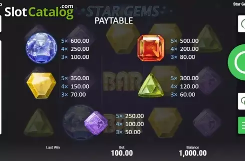 Скрин8. Star Gems (Booongo) слот