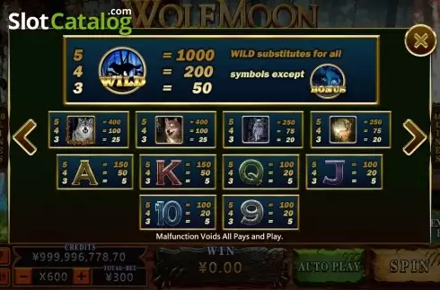 Скрин4. Wolf Moon (CQ9Gaming) слот