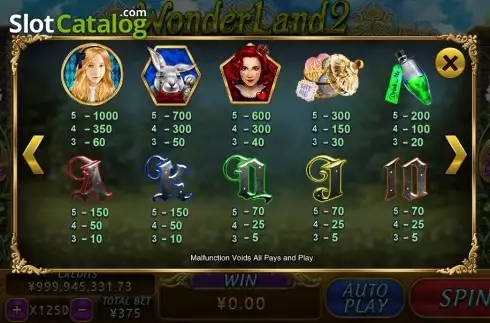 Скрин4. Wonderland 2 слот