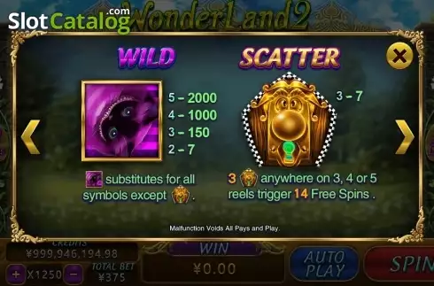Скрин6. Wonderland 2 слот