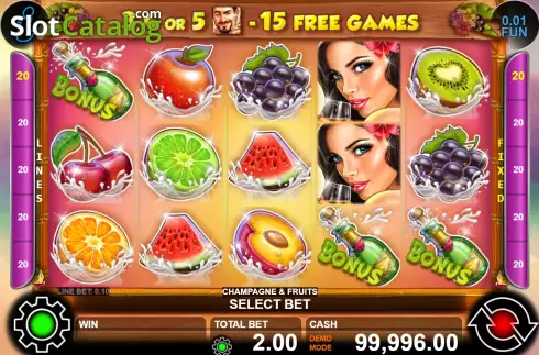 Скрин2. Champagne & Fruits слот