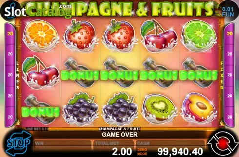 Скрин4. Champagne & Fruits слот