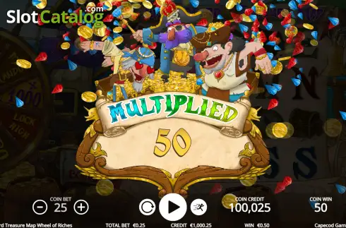 Скрин3. Purplebeard Treasure Map Wheel of Riches слот