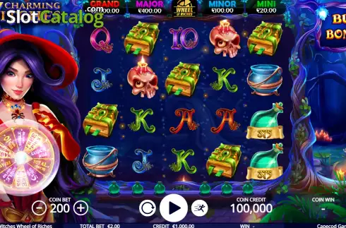 Скрин2. Charming Witches Wheel of Riches слот