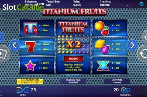 Скрин6. Titanium Fruits слот