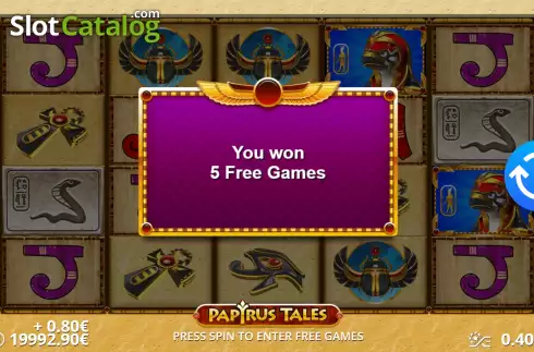 Скрин5. Papyrus Tales слот