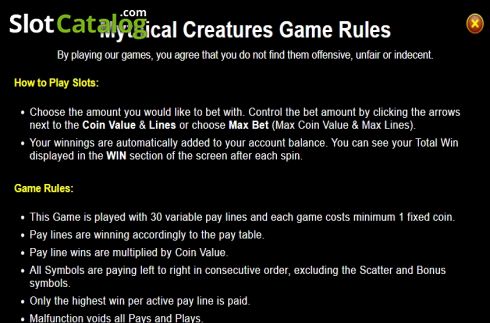 Скрин6. Mythical Creatures (Dragon Gaming) слот