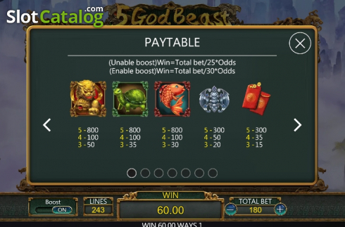 Скрин7. 5 God Beast слот