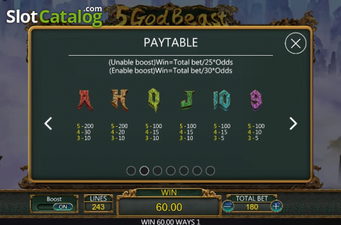 Скрин8. 5 God Beast слот