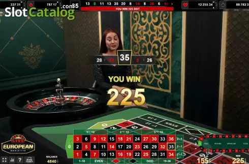 Скрин5. Live European Roulette (Amusnet) слот
