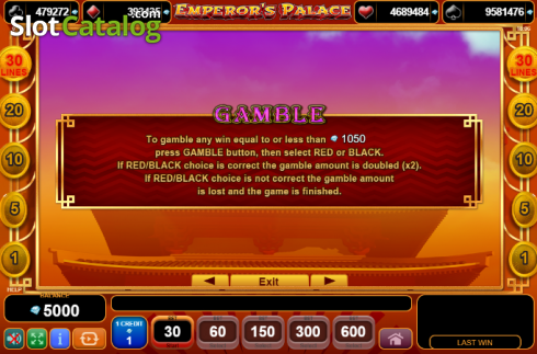 Скрин5. Emperor's Palace (Amusnet) слот