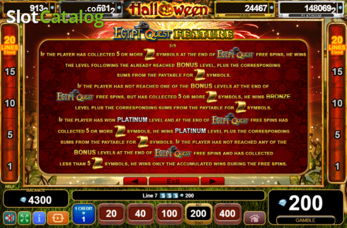 Скрин7. Halloween Egypt Quest слот