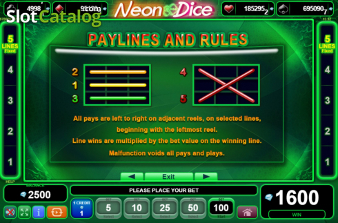 Скрин9. Neon Dice (Amusnet) слот