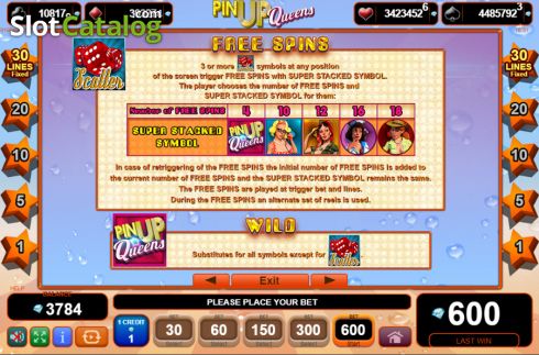 Скрин6. Pin Up Queens (Amusnet) слот