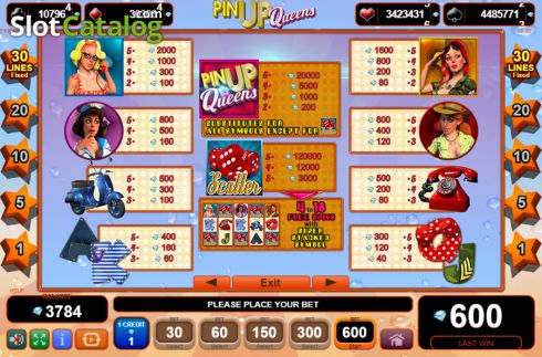 Скрин9. Pin Up Queens (Amusnet) слот