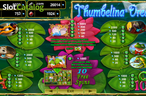 Скрин2. Thumbelina's Dream слот