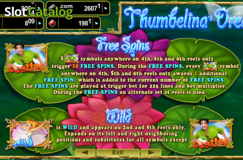 Скрин3. Thumbelina's Dream слот