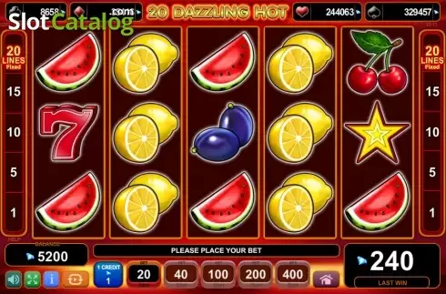 Скрин2. 20 Dazzling Hot (Amusnet) слот