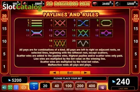 Скрин8. 20 Dazzling Hot (Amusnet) слот