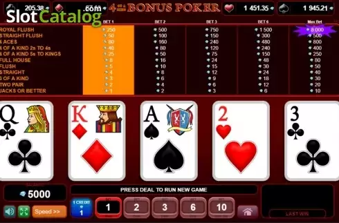 Скрин2. 4 of a kind Bonus Poker (Amusnet) слот
