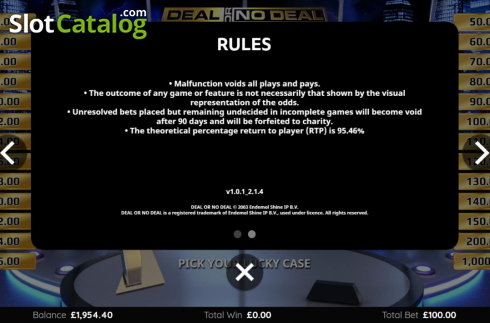 Скрин7. Deal or No Deal International слот