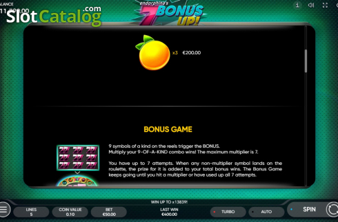 Скрин9. 7 Bonus Up слот