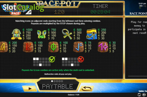Скрин6. Sphinx Race Deluxe слот