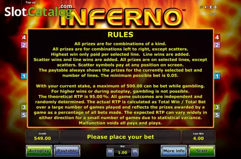Скрин9. Inferno (Eurocoin Interactive) слот