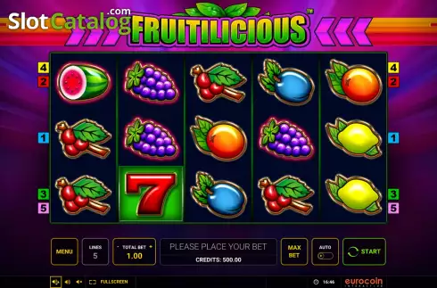 Скрин2. Fruitilicious (Greentube) слот