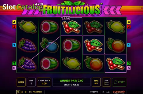 Скрин3. Fruitilicious (Greentube) слот