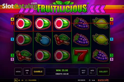Скрин5. Fruitilicious (Greentube) слот