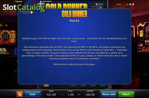 Скрин9. Gold Runner слот