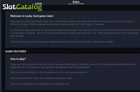 Скрин7. Lucky Card (Evoplay) слот