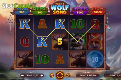 Скрин3. Young Wolf Song слот