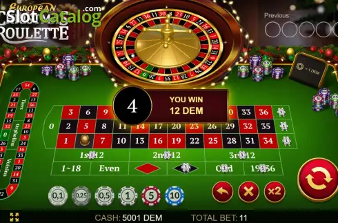Скрин3. European Christmas Roulette слот
