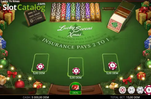 Скрин2. Blackjack Lucky 7s Xmas слот